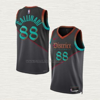 Camiseta Danilo Gallinari NO 88 Washington Wizards Ciudad 2023-24 Negro