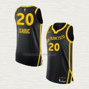 Camiseta Dario Saric NO 20 Golden State Warriors Ciudad Autentico 2023-24 Negro