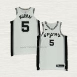 Camiseta Dejounte Murray NO 5 San Antonio Spurs Association Autentico Blanco