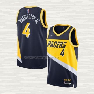 Camiseta Duane Washington Jr. NO 4 Indiana Pacers Ciudad 2021-22 Azul