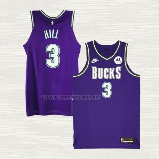 Camiseta George Hill NO 3 Milwaukee Bucks Classic 2022-23 Violeta