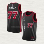 Camiseta Henri Drell NO 77 Chicago Bulls Ciudad 2023-24 Negro