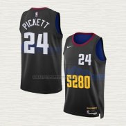 Camiseta Jalen Pickett NO 24 Denver Nuggets Ciudad 2023-24 Negro