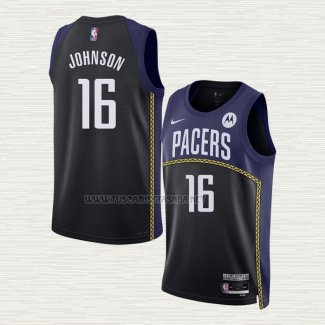 Camiseta James Johnson NO 16 Indiana Pacers Ciudad 2022-23 Azul