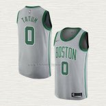 Camiseta Jayson Tatum NO 0 Boston Celtics Ciudad 2018-19 Gris