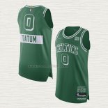 Camiseta Jayson Tatum NO 0 Boston Celtics Ciudad Autentico Verde