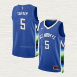 Camiseta Jevon Carter NO 5 Milwaukee Bucks Ciudad 2022-23 Azul