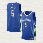 Camiseta Jevon Carter NO 5 Milwaukee Bucks Ciudad 2022-23 Azul