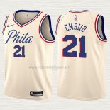 Camiseta Joel Embiid NO 21 Nino Philadelphia 76ers Ciudad Crema