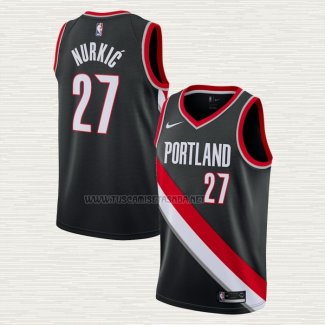 Camiseta Jusuf Nurkic NO 27 Portland Trail Blazers Icon Negro