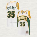 Camiseta Kevin Durant NO 35 Seattle SuperSonics Mitchell & Ness 2007-08 Blanco