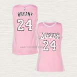 Camiseta Kobe Bryant NO 24 Mujer Los Angeles Lakers Rosa