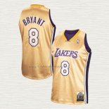Camiseta Kobe Bryant NO 8 Los Angeles Lakers Mitchell & Ness Primera Oro