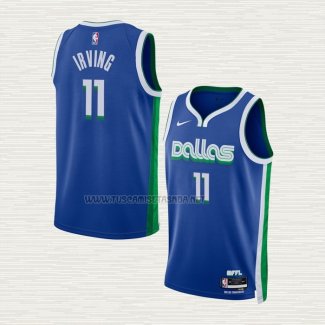 Camiseta Kyrie Irving NO 11 Dallas Mavericks Ciudad 2022-23 Azul