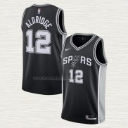 Camiseta LaMarcus Aldridge NO 12 San Antonio Spurs Icon 2020-21 Negro