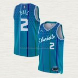 Camiseta LaMelo Ball NO 2 Charlotte Hornets Ciudad 2021-22 Azul