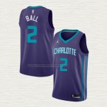 Camiseta LaMelo Ball NO 2 Charlotte Hornets Statement 2020-21 Violeta