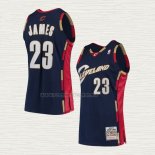 Camiseta LeBron James NO 23 Cleveland Cavaliers Mitchell & Ness 2008-09 Azul