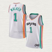Camiseta Lonnie Walker NO 1 San Antonio Spurs Ciudad 2021-22 Blanco