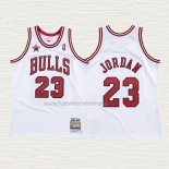 Camiseta Michael Jordan NO 23 Chicago Bulls Mitchell & Ness 1998 Blanco