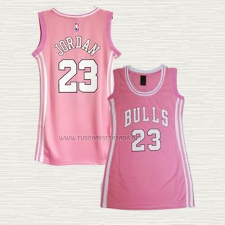 Camiseta Michael Jordan NO 23 Mujer Chicago Bulls Icon Rosa