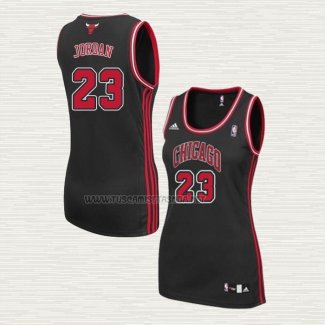 Camiseta Michael Jordan NO 23 Mujer Chicago Bulls Negro