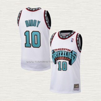 Camiseta Mike Bibby NO 10 Memphis Grizzlies Retro Historic Blanco