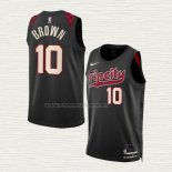 Camiseta Moses Brown NO 10 Portland Trail Blazers Ciudad 2023-24 Negro