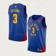 Camiseta Nahshon Hyland NO 3 Denver Nuggets Statement 2022-23 Azul