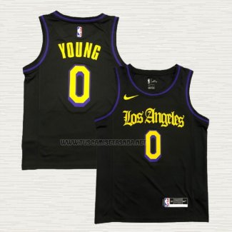 Camiseta Nick Young NO 0 Los Angeles Lakers Ciudad 2019-20 Negro