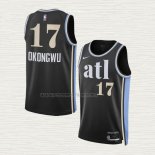 Camiseta Onyeka Okongwu NO 17 Atlanta Hawks Ciudad 2023-24 Negro