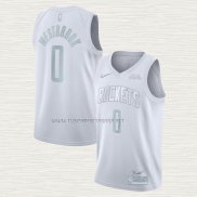 Camiseta Russell Westbrook NO 0 Houston Rockets MVP Blanco