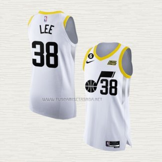 Camiseta Saben Lee NO 38 Utah Jazz Association Autentico 2022-23 Blanco