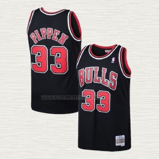 Camiseta Scottie Pippen NO 33 Chicago Bulls Mitchell & Ness 1997-98 Negro