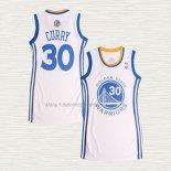 Camiseta Stephen Curry NO 30 Mujer Golden State Warriors Icon Blanco