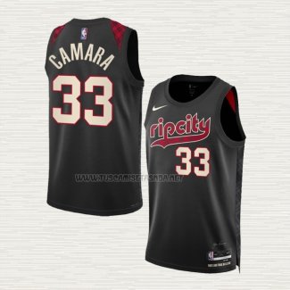 Camiseta Toumani Camara NO 33 Portland Trail Blazers Ciudad 2023-24 Negro