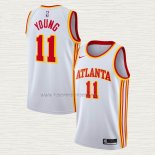 Camiseta Trae Young NO 11 Atlanta Hawks Association 2020-21 Blanco
