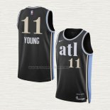 Camiseta Trae Young NO 11 Atlanta Hawks Ciudad 2023-24 Negro