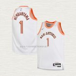 Camiseta Victor Wembanyama NO 1 Nino San Antonio Spurs Ciudad 2023-24 Blanco