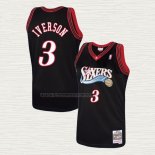 Camiseta Allen Iverson NO 3 Philadelphia 76ers Mitchell & Ness 1997-98 Negro2
