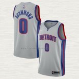 Camiseta Andre Drummond NO 0 Detroit Pistons Statement Gris