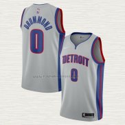 Camiseta Andre Drummond NO 0 Detroit Pistons Statement Gris