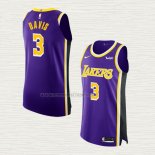 Camiseta Anthony Davis NO 3 Los Angeles Lakers Statement Autentico Violeta