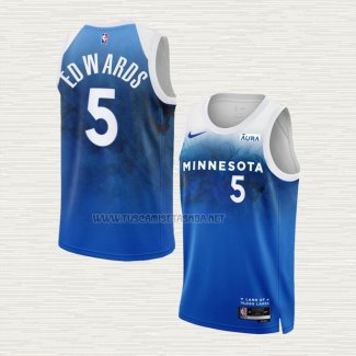 Camiseta Anthony Edwards NO 5 Minnesota Timberwolves Ciudad 2023-24 Azul