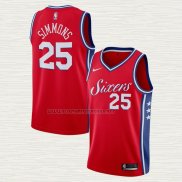 Camiseta Ben Simmons NO 25 Philadelphia 76ers Statement Rojo