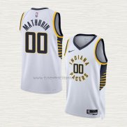 Camiseta Bennedict Mathurin NO 00 Indiana Pacers Association 2022-23 Blanco