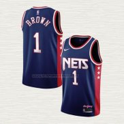 Camiseta Bruce Brown NO 1 Brooklyn Nets Ciudad 2021-22 Azul
