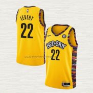 Camiseta Caris Levert NO 22 Brooklyn Nets Ciudad 2020-21 Amarillo