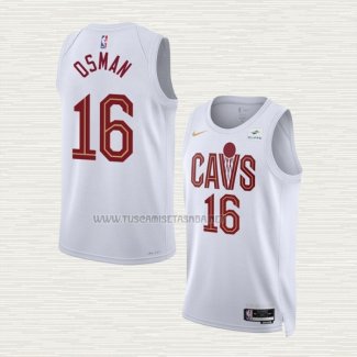 Camiseta Cedi Osman NO 16 Cleveland Cavaliers Association 2022-23 Blanco