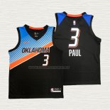 Camiseta Chris Paul NO 3 Oklahoma City Thunder Ciudad 2020-21 Negro